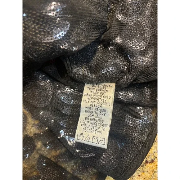Bob Mackie Wearable Art Black Sequined Lace Poncho Top 3X Gunmetal Artsy - Picture 5 of 6
